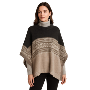 ROOTS Poncho Knit Gables macintosh mix Women’s  Length 27" Width  38"